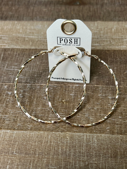 Large Twist Hoop Earrings by Posh